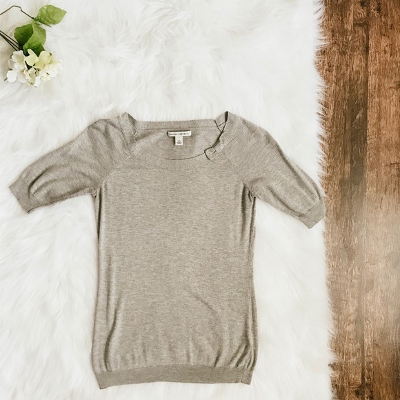 Banana Republic Grey Silk Blend Top w/ Bow - Picture 3 of 7